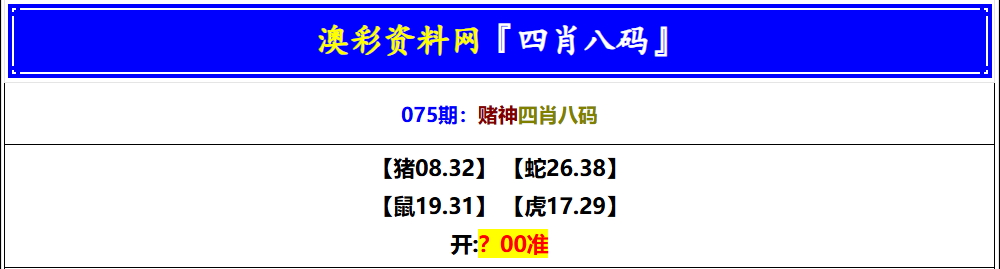 075期赌神四肖八码[图]